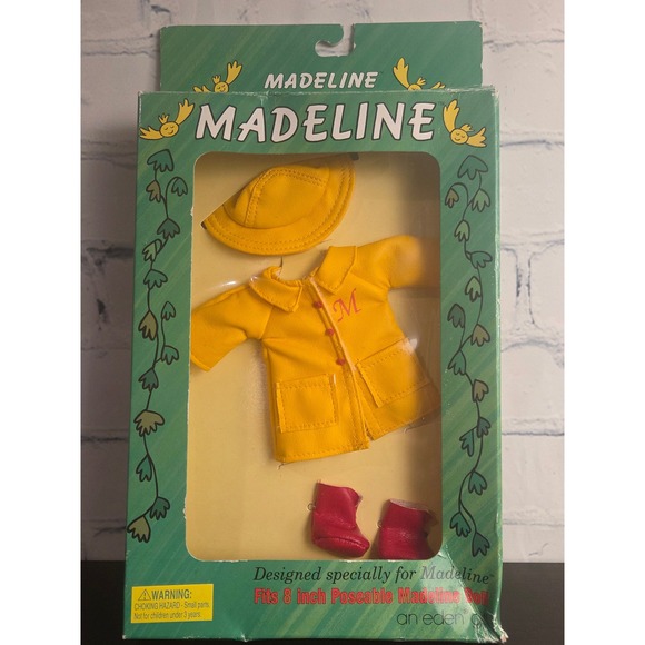 Eden Other - Vintage Madeline Doll Clothes Jumping Puddles Raincoat Set Eden 8 Inch 1997